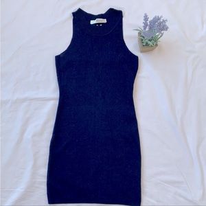 NWOT, Miira mew mini bodycon dress, size S, navy blue